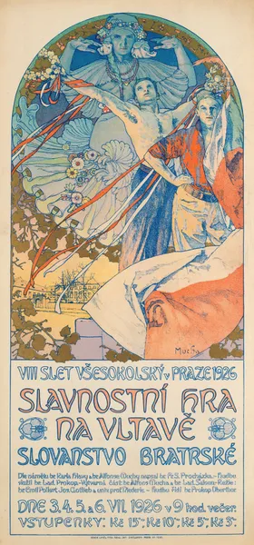Poster for The Sokol Festival in Prague av Alphonse Mucha