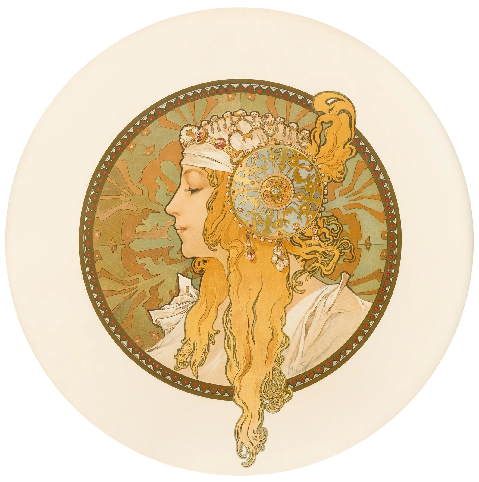 Têtes Byzantines (Blonde) av Alphonse Mucha