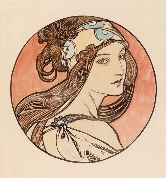 Vitrail pour la façade de la boutique Fouquet – nr 5 av Alphonse Mucha