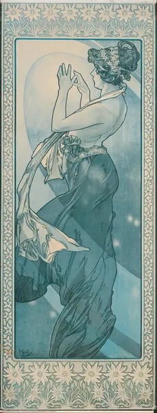 Vrouwenfiguur av Alphonse Mucha