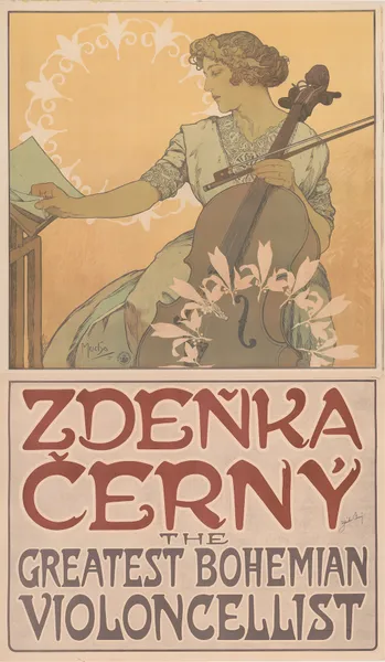 Zdeňka Černý The greatest Bohemian violoncellist av Alphonse Mucha