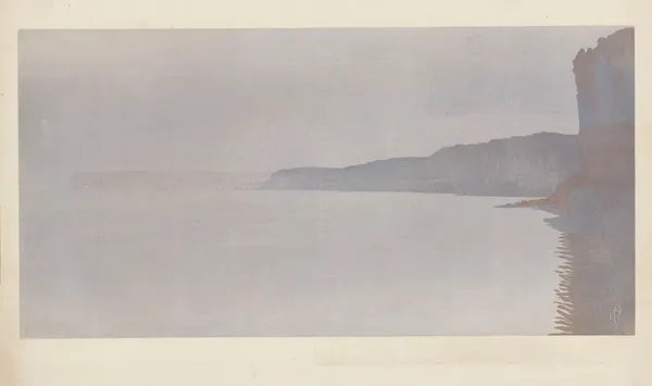 Les Falaises au clair de lune (Yport) av Amédée Joyau