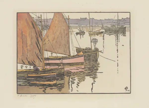 Roscoff, Les voiles rouges, 1904 – nr 2 av Amédée Joyau