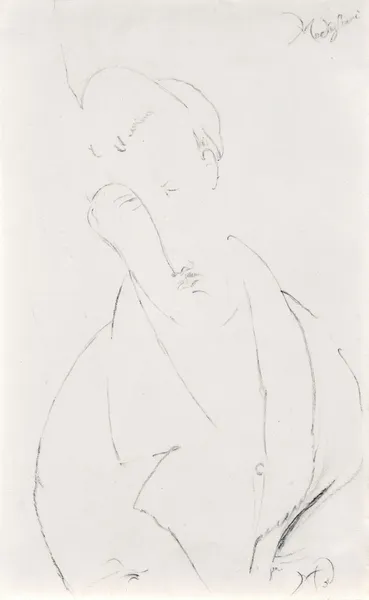 Homme avec une moustache av Amedeo Modigliani