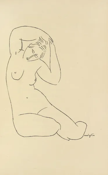 Les nymphes Pl.4 av Amedeo Modigliani
