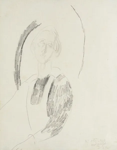 Portrait de femme (Annie Bjarne), 1918 av Amedeo Modigliani