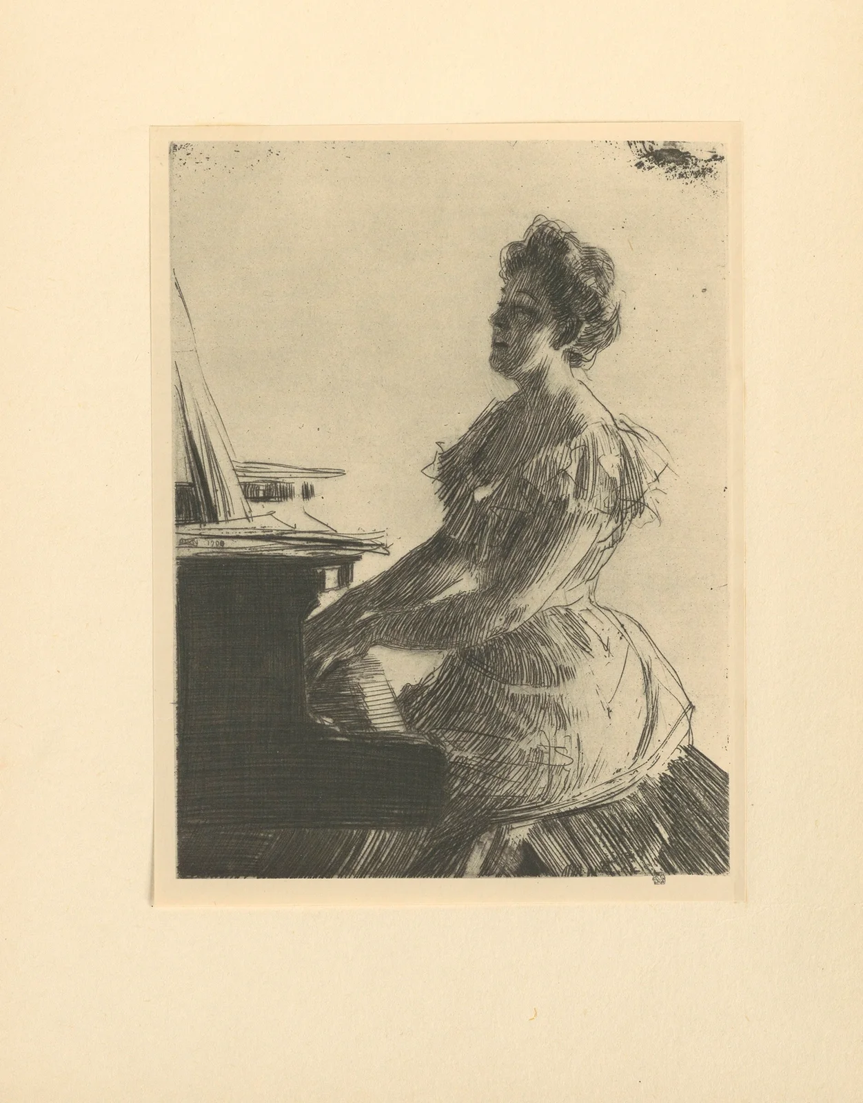 Au piano (19th century) av Anders Zorn