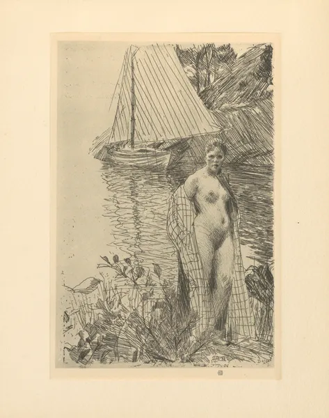 My model and my boat av Anders Zorn