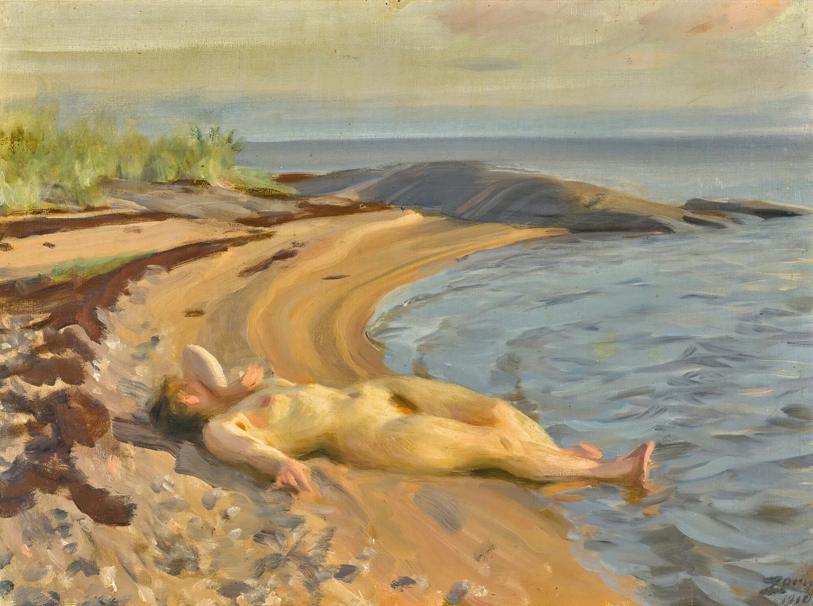 On The Beach av Anders Zorn
