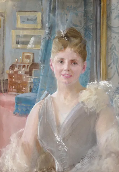 Porträtt av Edith Palgrave Edward i hennes hem i London av Anders Zorn