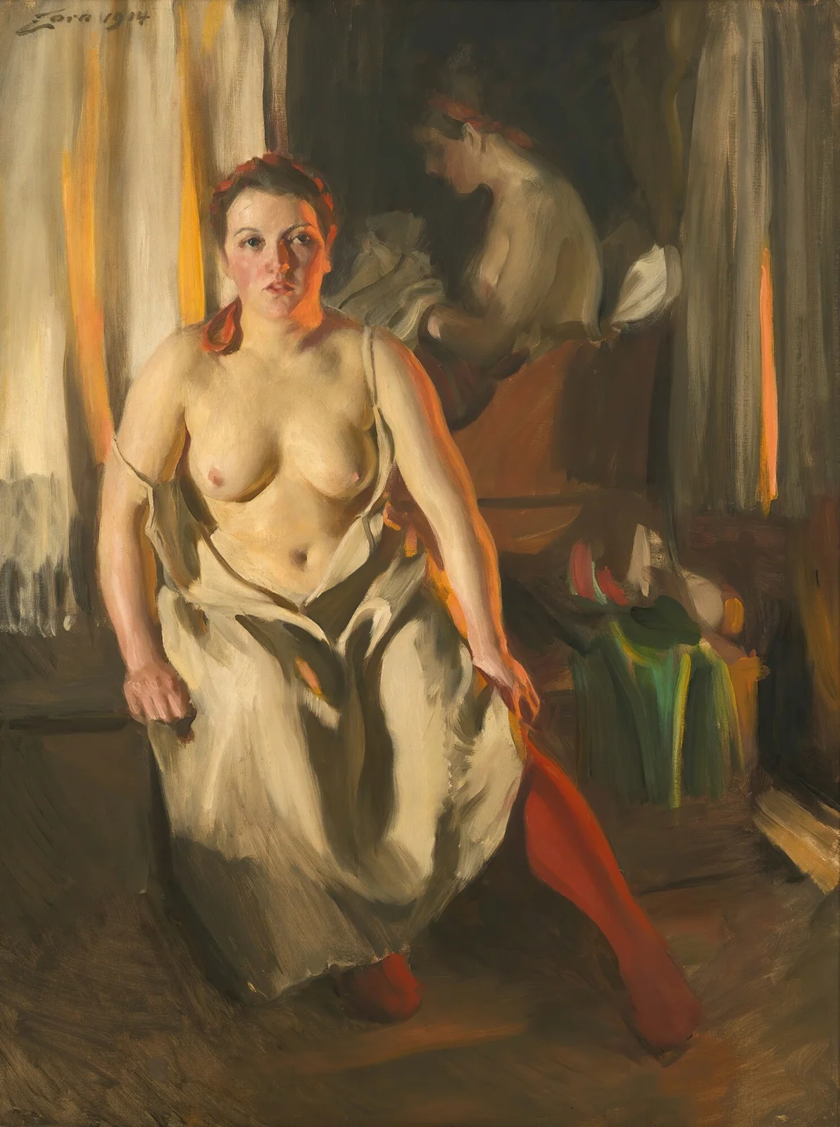 Red stockings av Anders Zorn
