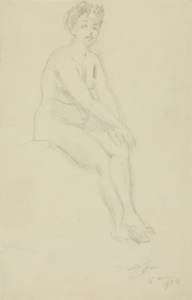 Sittande naken kvinna av Anders Zorn