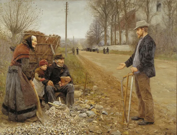 People by a Road av Hans Andersen Brendekilde