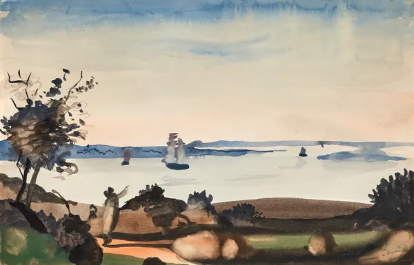 Paysage au bord de la mer av André Derain