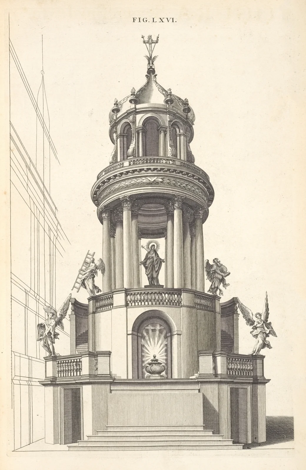 A circular design in perspective. av Andrea Pozzo
