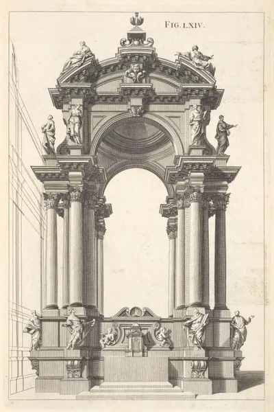 A square design in perspective. av Andrea Pozzo