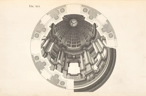 The cupola of the ninetieth figure, with its lights and shades av Andrea Pozzo