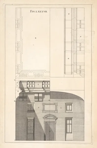 The preparation necessary to the following figure, and to all other horizontal perspectives, whether on flat or vaulted ceilings. av Andrea Pozzo