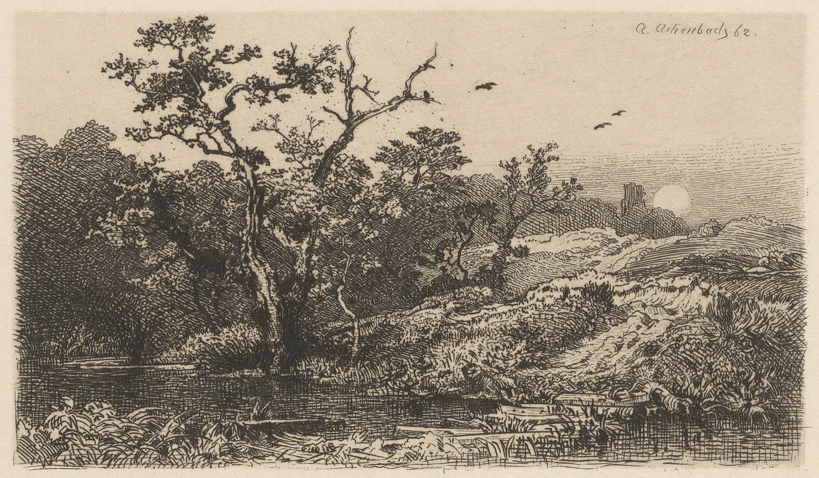 Landscape with a Lake av Andreas Achenbach