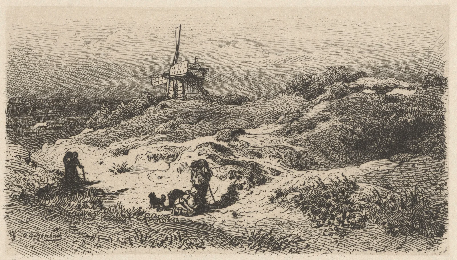 Landscape with a Windmill av Andreas Achenbach