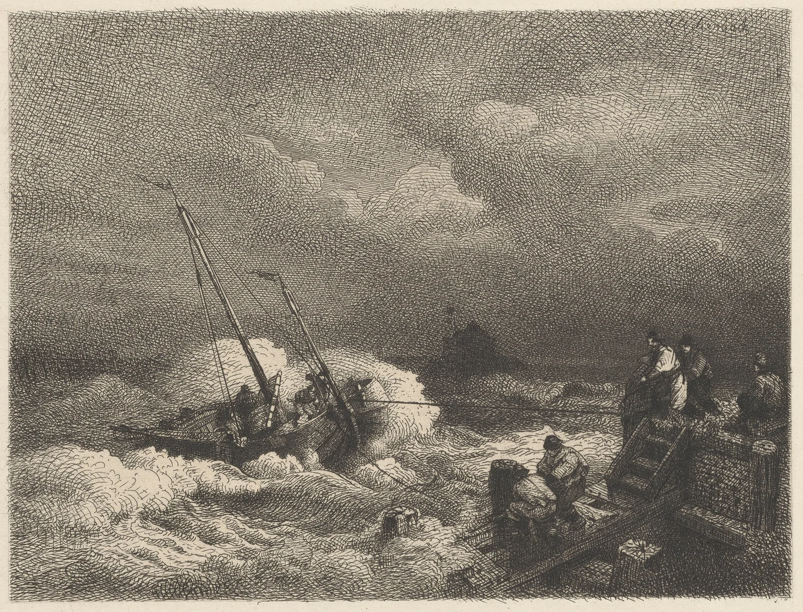Seaside Landscape av Andreas Achenbach