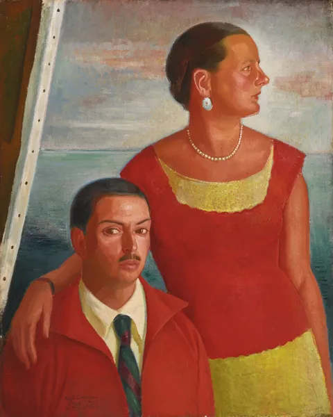 Autorretrato con Jeannette av Ángel Zárraga