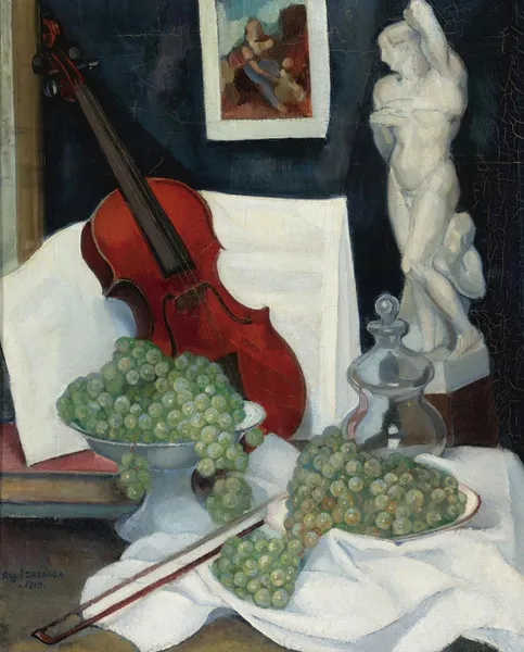 Still Life with a Violin av Ángel Zárraga