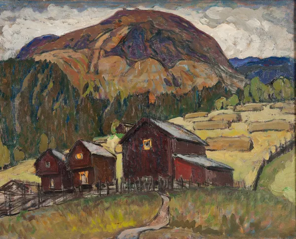 Summer Landscape with Shielings. Study from North Norway av Anna Boberg
