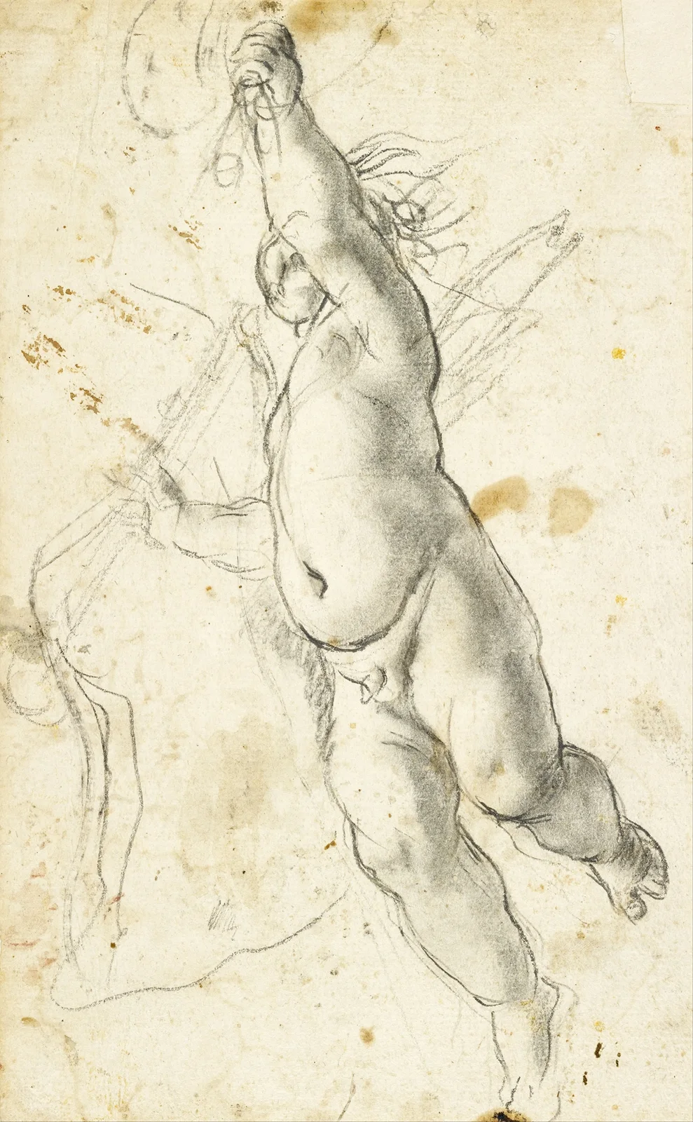 Flying Putto av Annibale Carracci