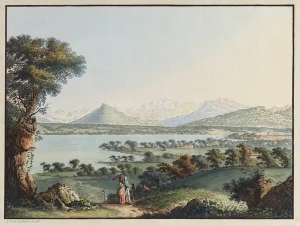 Vuë du Mont-blanc et une partie de Genéve av Jean-Antoine Linck