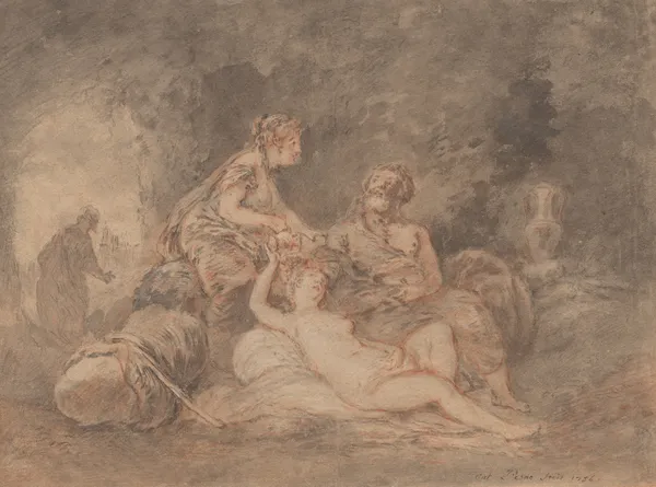Lot and His Daughters av Antoine Pesne