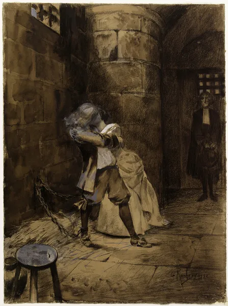 Ethel et Ordener dans la prison av Georges Antoine Rochegrosse