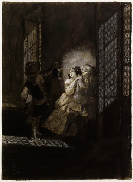 Ethel et Ordener surpris par le lieutenant d’Ahlefeld av Georges Antoine Rochegrosse
