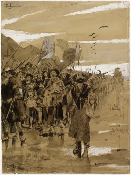 La marche des mineurs av Georges Antoine Rochegrosse