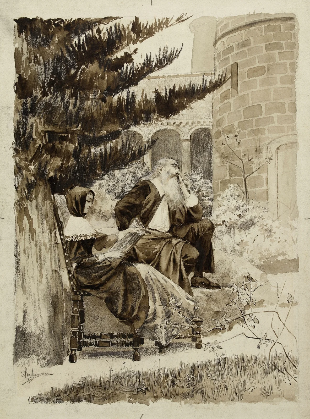 Schumacker et Ethel av Georges Antoine Rochegrosse