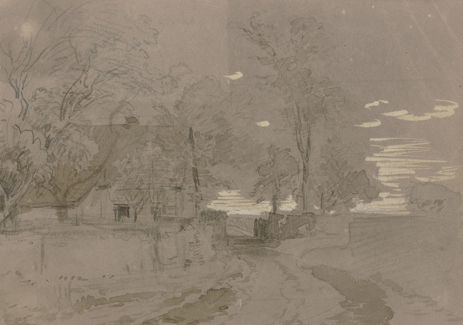 Farmstead at the road av Anton Burger