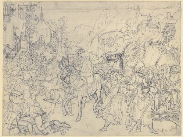 Der Tiroler Landsturm im Jahre 1809 av Joseph Anton Koch