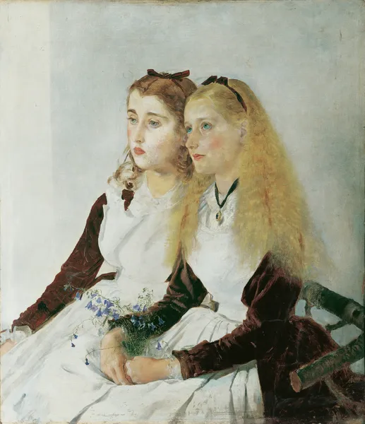 Die Nichten des Künstlers, Elisabeth und Maja av Anton Romako