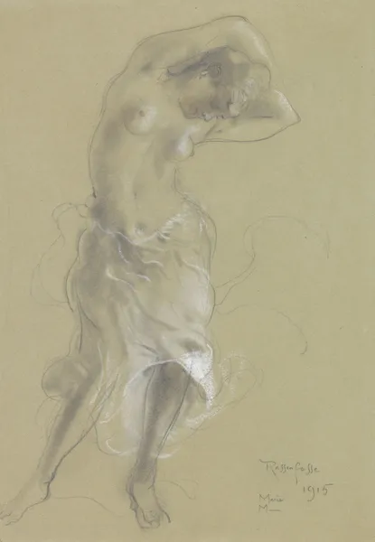Dancing half naked woman av Armand Rassenfosse