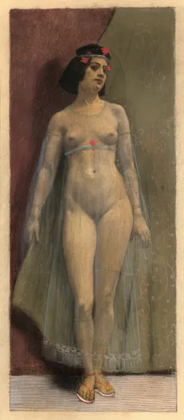 The beauty with the transparent veil av Armand Rassenfosse
