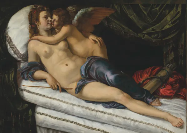Venus and Cupid av Artemisia Gentileschi