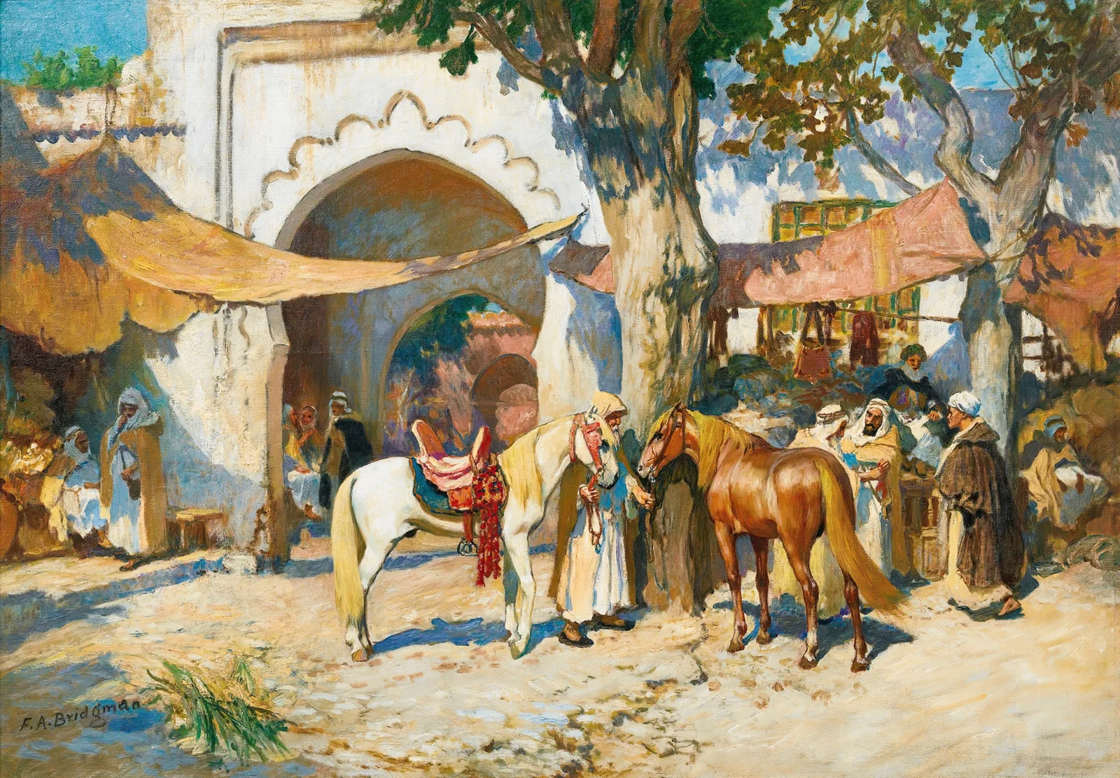 Dans le souk. Alger av Frederick Arthur Bridgman