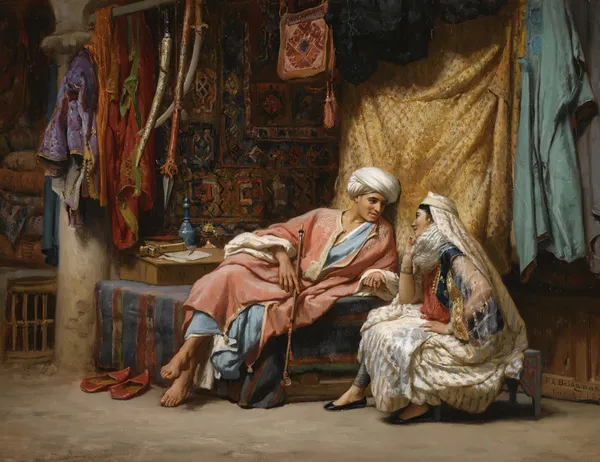 In The Souk, Tunis av Frederick Arthur Bridgman