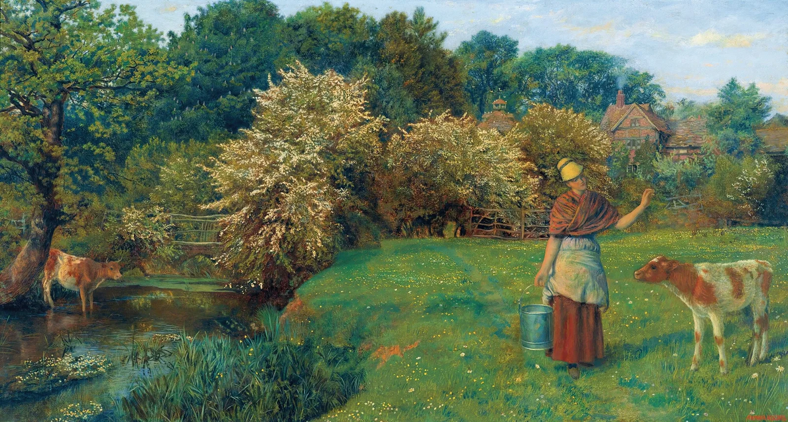 Poll The Milkmaid av Arthur Hughes