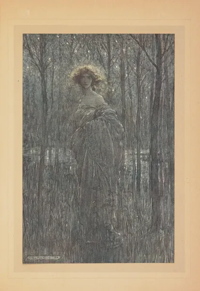 Belle Hélène qui dore la nuit de plus de rayons que toutes les rondelles de flammes et tous les yeux de lumière du ciel av Arthur Rackham