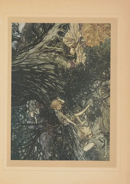 Sur la terre, Sommeillez profondément, Sur tes yeux, Je vais appliquer, Gentil amant, le remède av Arthur Rackham