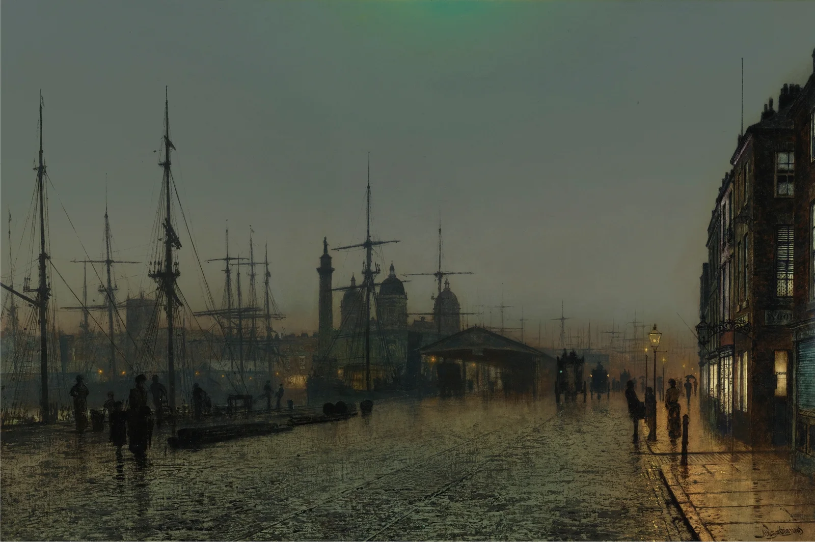 Hull Docks At Night av John Atkinson Grimshaw