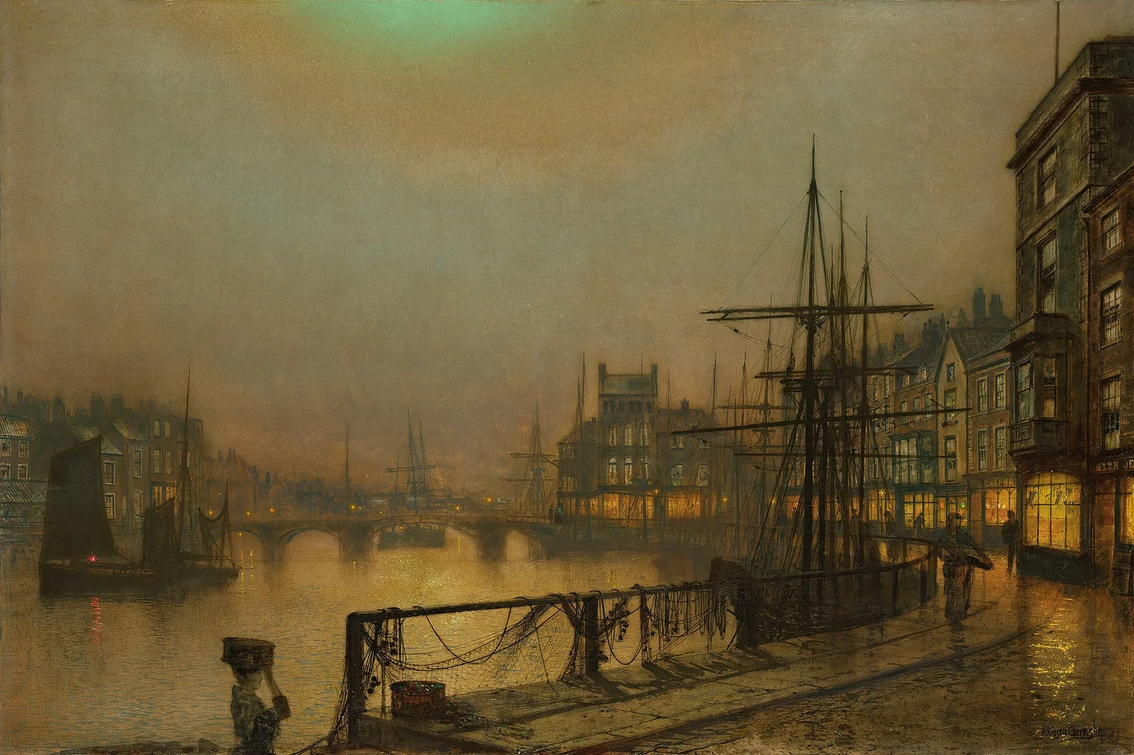 Whitby at night av John Atkinson Grimshaw