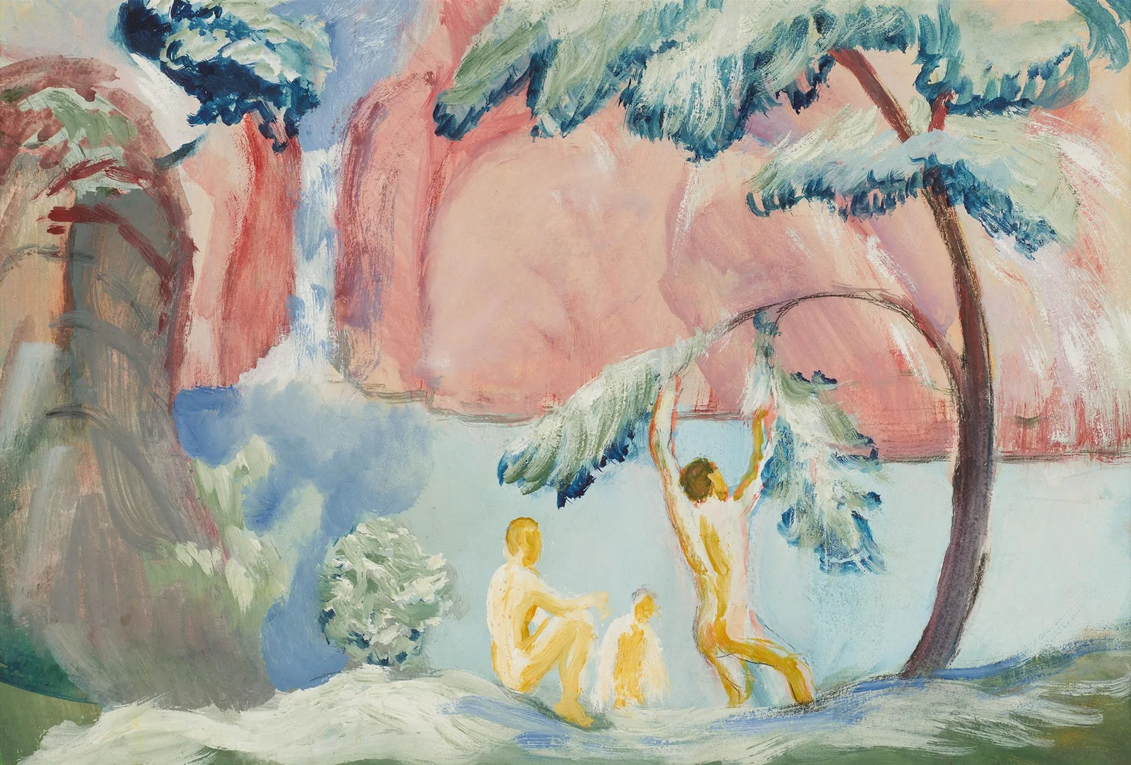 Drei Knaben am Wasser av August Macke