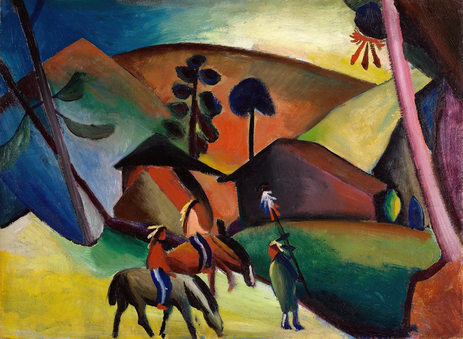 Indians on Horses av August Macke